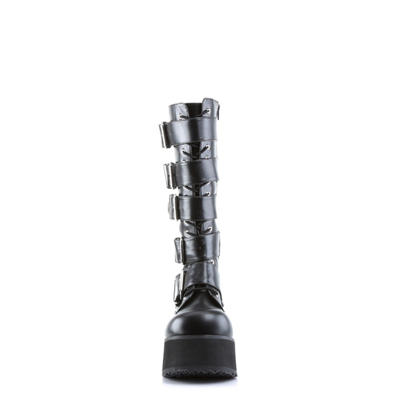 Mens Gothic Platform Lace Up Knee High Boots - Picture 3 of 5